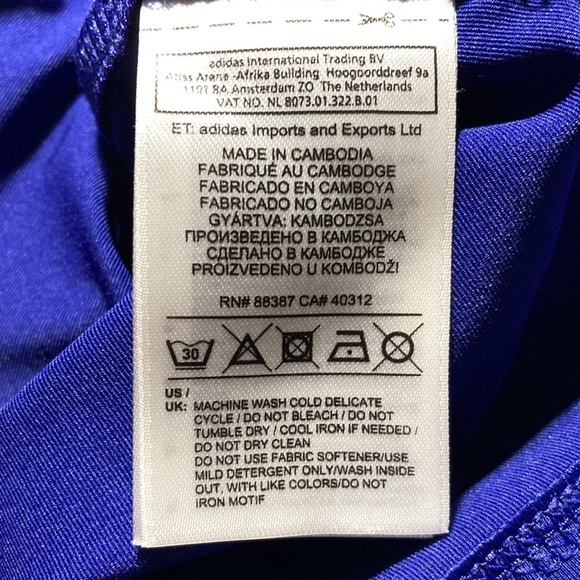 Like-new adidas short sleeve t-shirt. Colour is more blue than purple. - Picture 5 of 5